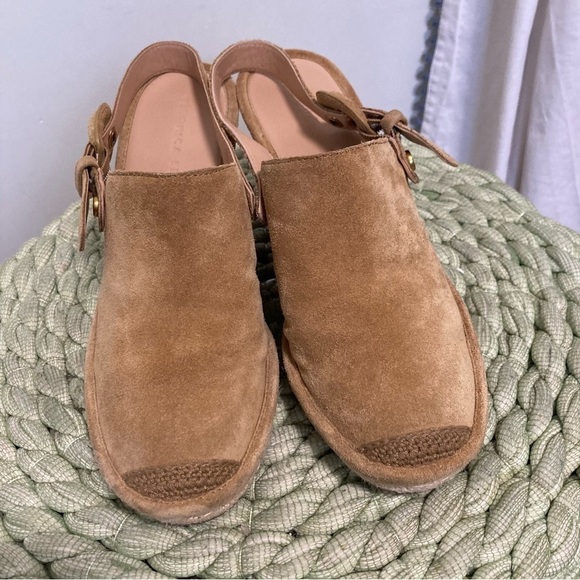 VERONICA BEARD Seki Tan Suede shoes Slingback Espadrille Wedges - Picture 6 of 10